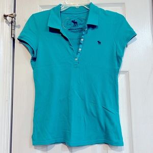 LIKE NEW Abercrombie and Fitch teal polo